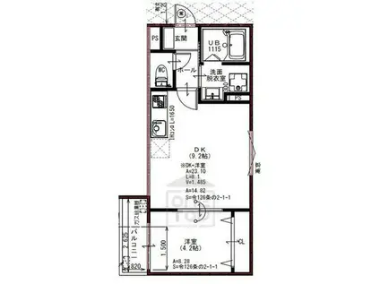 アート茨木(1LDK/2階)の間取り写真