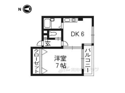 グリーンヒル鞍馬口(1DK/3階)の間取り写真
