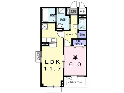 ポルタス(1LDK/3階)の間取り写真