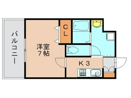 CRESTHILLS(1K/9階)の間取り写真