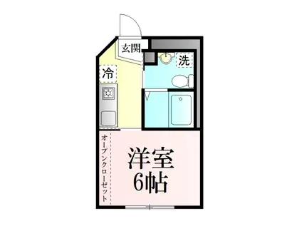 セイントサム鹿野(1K/1階)の間取り写真