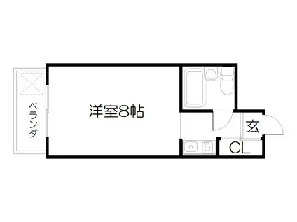 シティハイツ三条(1K/2階)の間取り写真