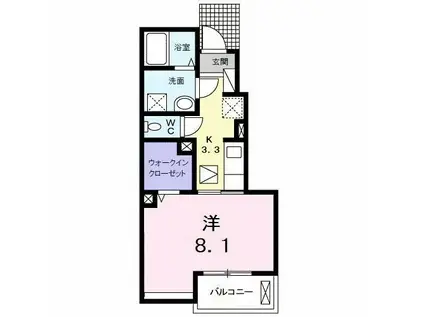 グラン ベルジュ C(1K/1階)の間取り写真