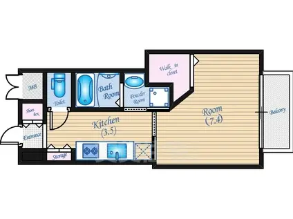 ルービンス観音町(1K/5階)の間取り写真