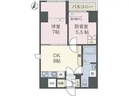 BEE FLATS(2DK/8階)の間取り写真