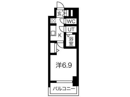 メイクスアート太閤通(1K/13階)の間取り写真