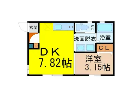 D LIFE 中島(1DK/3階)の間取り写真
