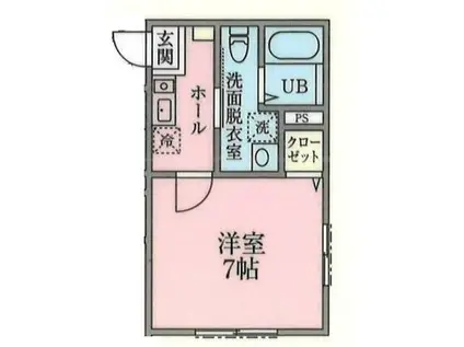 フロントフィールド上永谷(1K/1階)の間取り写真