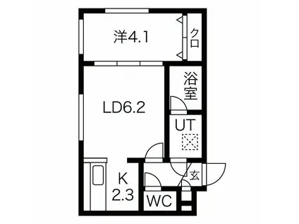 URBAN PARK平岸(1LDK/3階)の間取り写真