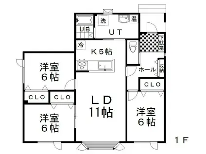 星が浦大通3丁目(3LDK/1階)の間取り写真
