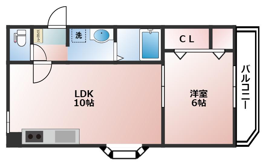 エメラ美苑II(1LDK/2階)の間取り写真