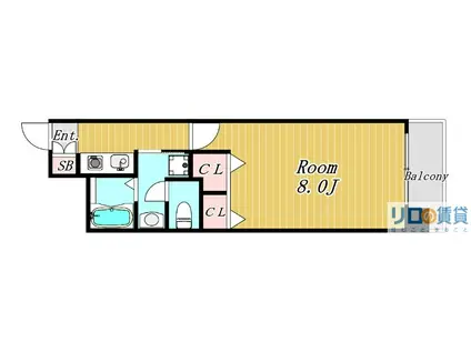 アスリート新大阪II(1K/6階)の間取り写真