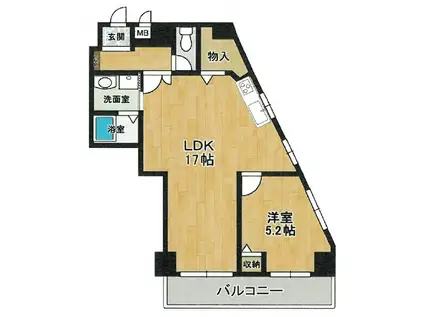 グランドシャトー西明石(1LDK/5階)の間取り写真