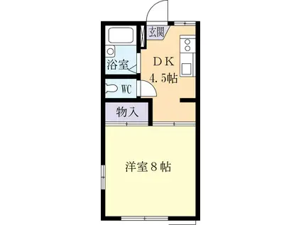 エクセレントB(1DK/2階)の間取り写真