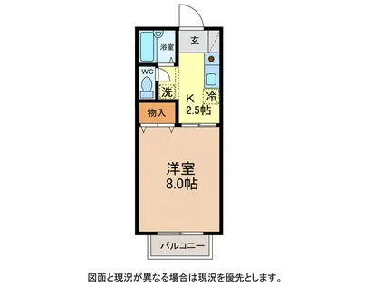 プレジールせいじ(1K/2階)の間取り写真