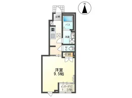 アーバンハイツ南原(1K/1階)の間取り写真