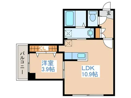 CASA VERDE HIRAGISHI (1LDK/4階)の間取り写真