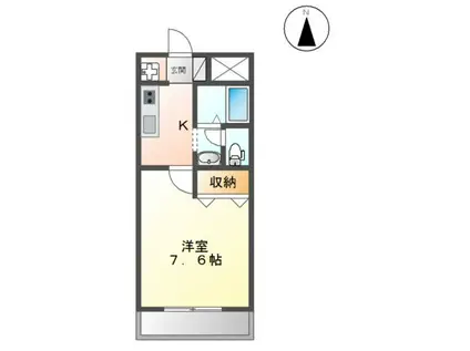 リバティーハイツ・エビハラ(1K/2階)の間取り写真