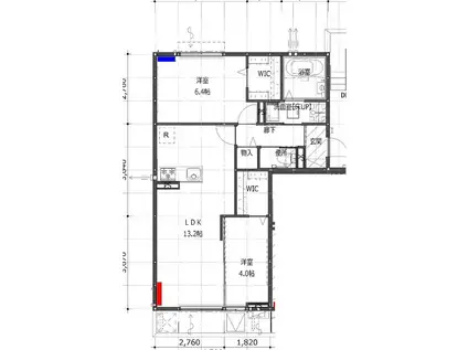 SATERA HOUSEII(2LDK/3階)の間取り写真