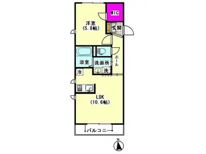 シャーメゾン北糀谷(1LDK/1階)の間取り写真