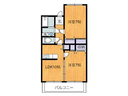 マ・メゾンYO(2LDK/3階)の間取り写真