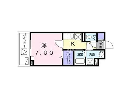 FEEJI田園調布(1K/2階)の間取り写真