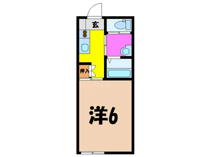 LUAN本町(1K/2階)の間取り写真