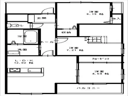 プルミエルネス熊谷(3LDK/3階)の間取り写真
