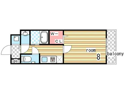 ツルトスコII番館(1K/6階)の間取り写真