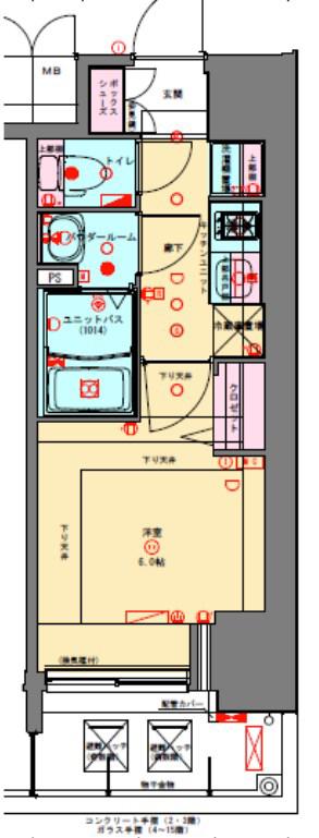 プレサンス兵庫駅前(1K/3階)の間取り写真