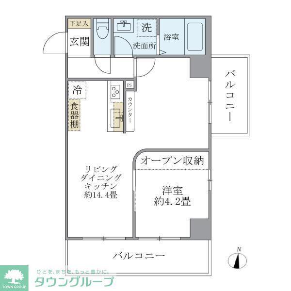 ISM新小岩(1LDK/1階)の間取り写真