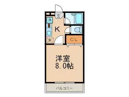 ベタニヤハウス(1K/3階)の間取り写真