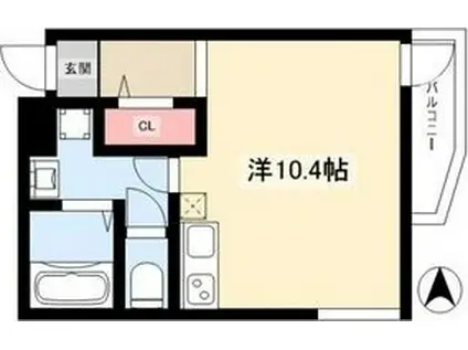 SUCCESSVI(ワンルーム/2階)の間取り写真