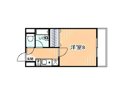 アネックス2号館(1K/4階)の間取り写真