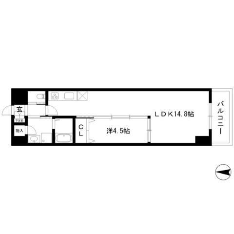 ALBA GRANDE 名護屋(1LDK/2階)の間取り写真