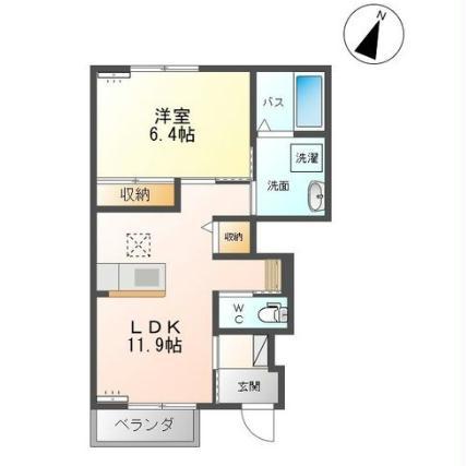 グランドゥ(1LDK/1階)の間取り写真
