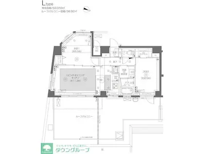 ZOOM北千住(2LDK/8階)の間取り写真