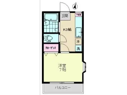 サン・ミヨン(1K/1階)の間取り写真