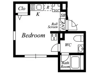 プラチナフォルム木場(ワンルーム/1階)の間取り写真