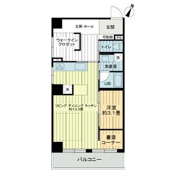 ライオンズマンション神戸元町第2(1LDK/8階)の間取り写真