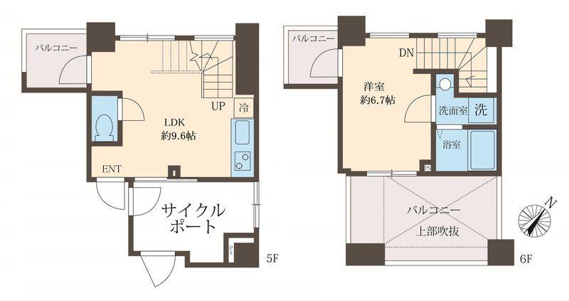 スフィア日本橋富沢町(1LDK/5階)の間取り写真