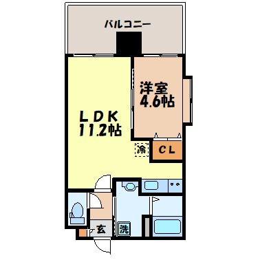 SGB浜町(1LDK/6階)の間取り写真