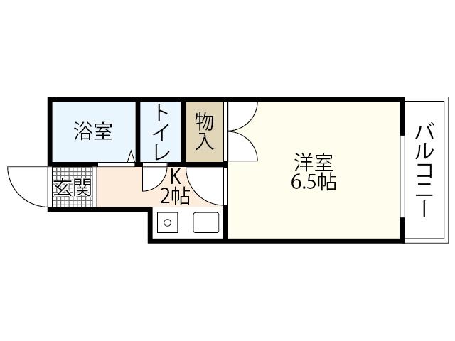 ジュネス九軒町(1K/2階)の間取り写真
