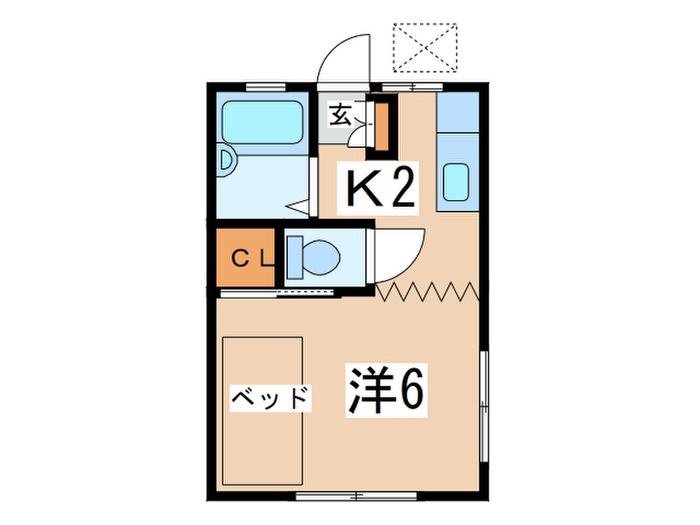 ハイツヒロ(1K/1階)の間取り写真