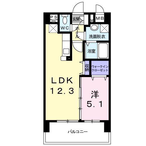 アンジューVI(1LDK/8階)の間取り写真