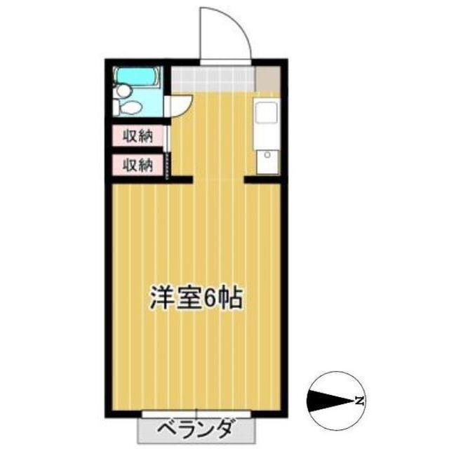 コーポタカハタ(ワンルーム/2階)の間取り写真