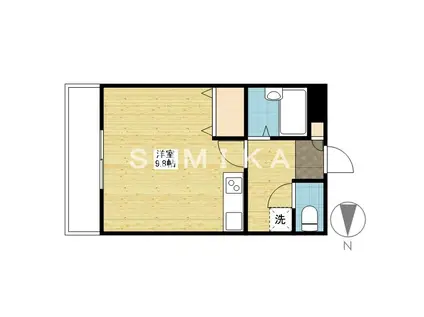 アーバンコーポ黒住(ワンルーム/2階)の間取り写真