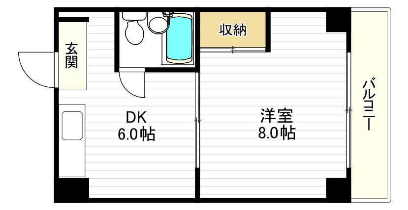 ラ・フォーレ苅田(1DK/5階)の間取り写真