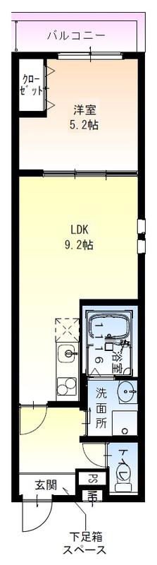 フジパレス住吉長居V番館(1LDK/1階)の間取り写真
