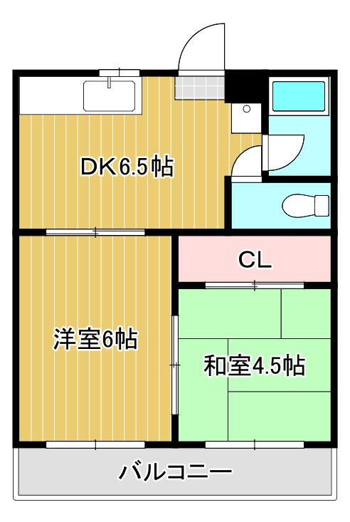 コーポ荒木(2DK/2階)の間取り写真
